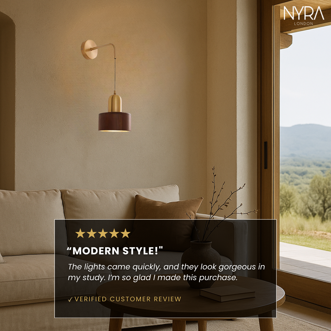 Vintage Ember Wooden Wall Lamp