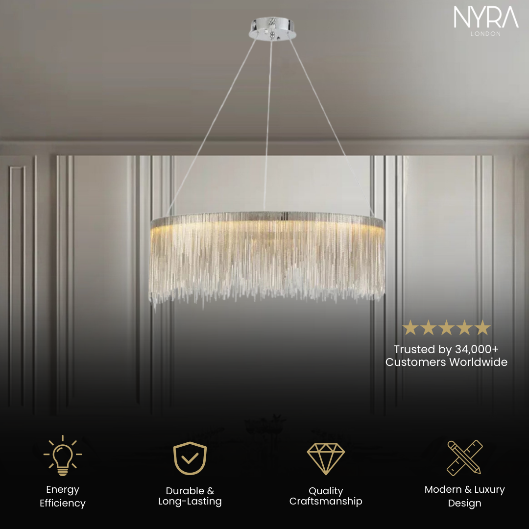 NYRA Round Tassel Chain Chandelier