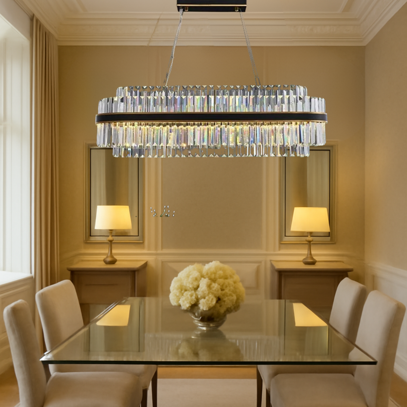 Oryx Rectangle Crystal Chandeliers