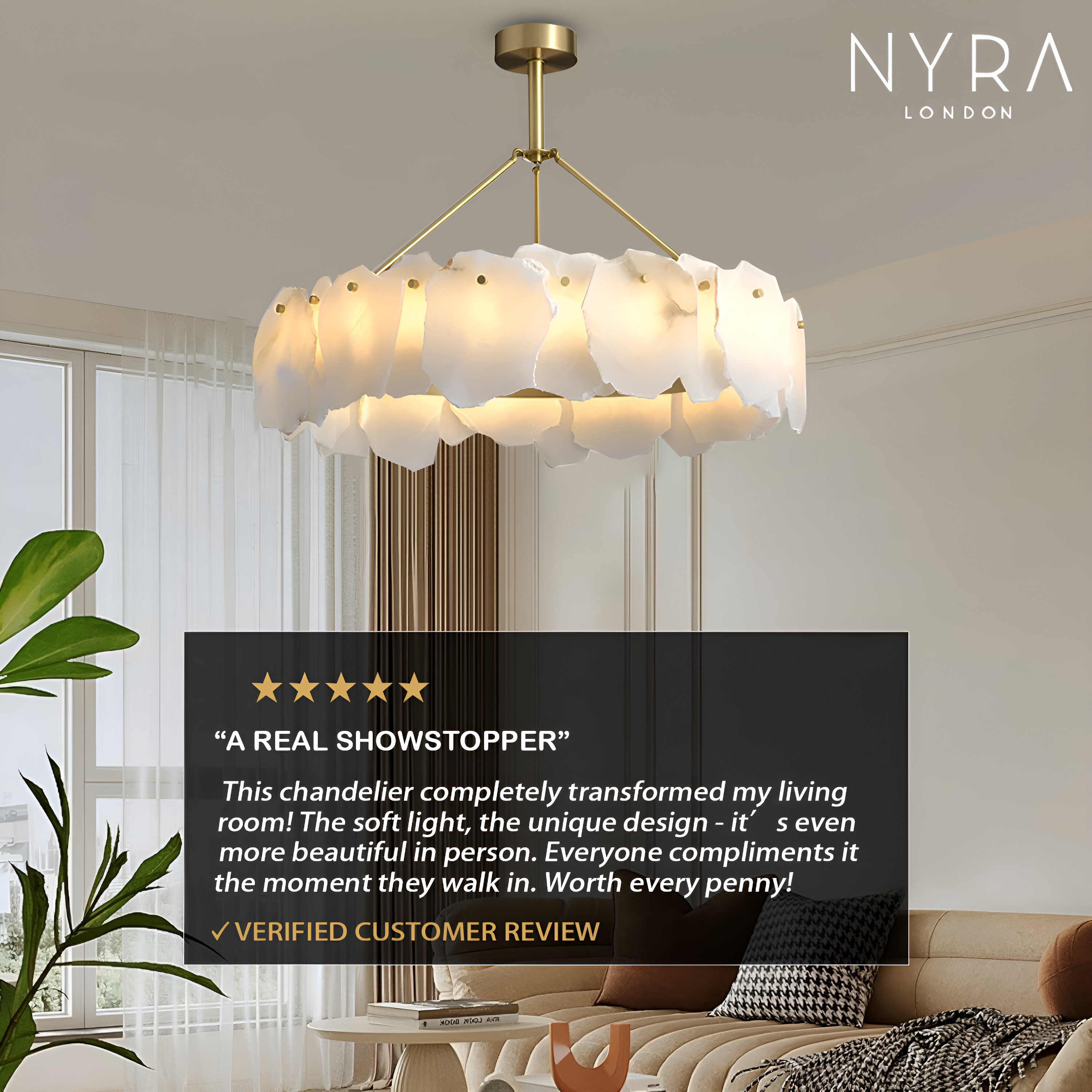 Arabella Marble Ceiling Chandelier