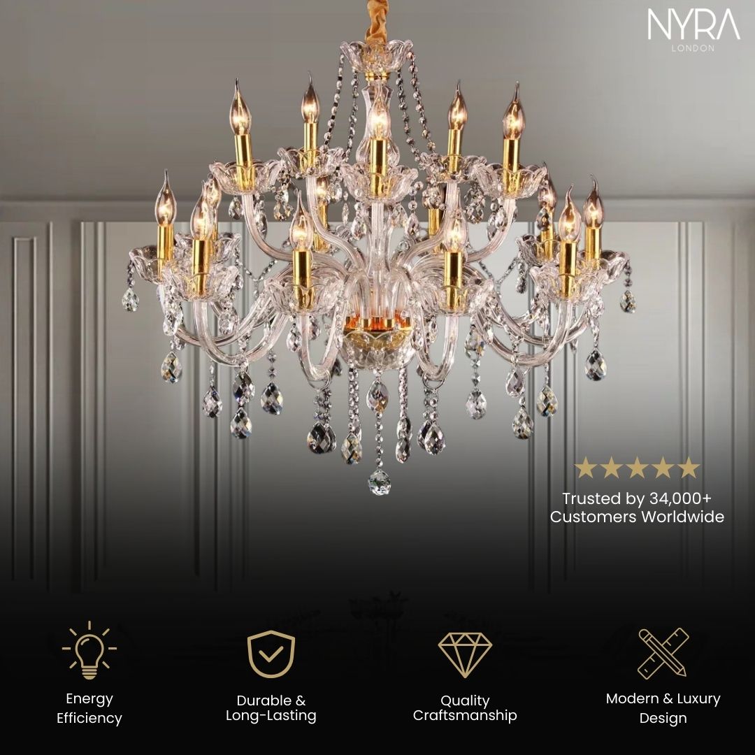 NYRA Italian K9 Candlestick Chandelier