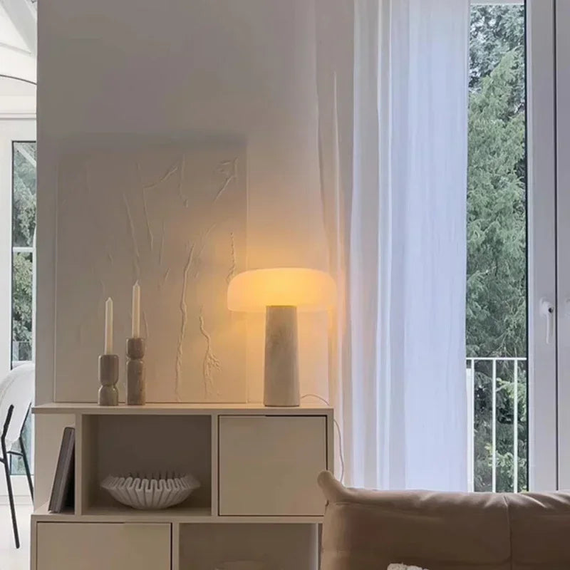 Travertine Mushroom Table lamp