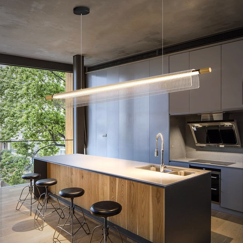 Flareo Acrylic Linear Iron Strip Pendant