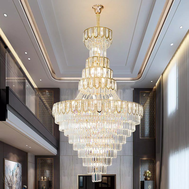 Modern Crystal Tower Chandelier