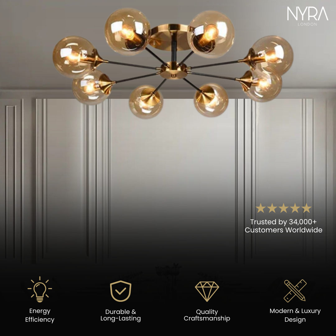 Jade Glass Ball Chandelier