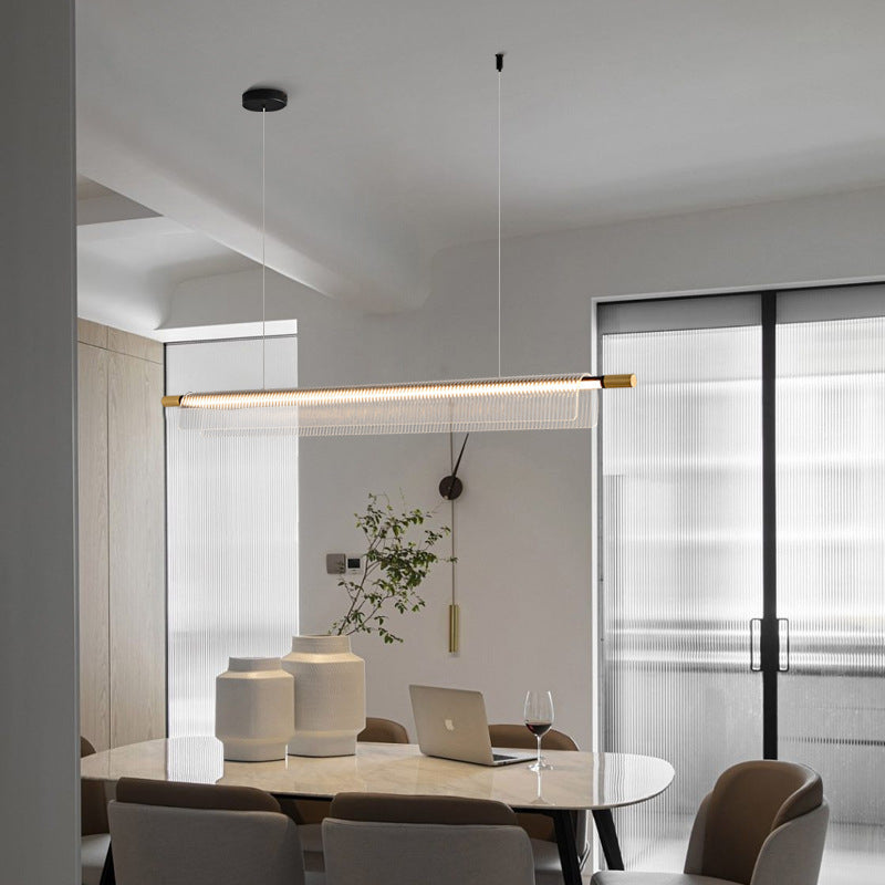 Flareo Acrylic Linear Iron Strip Pendant