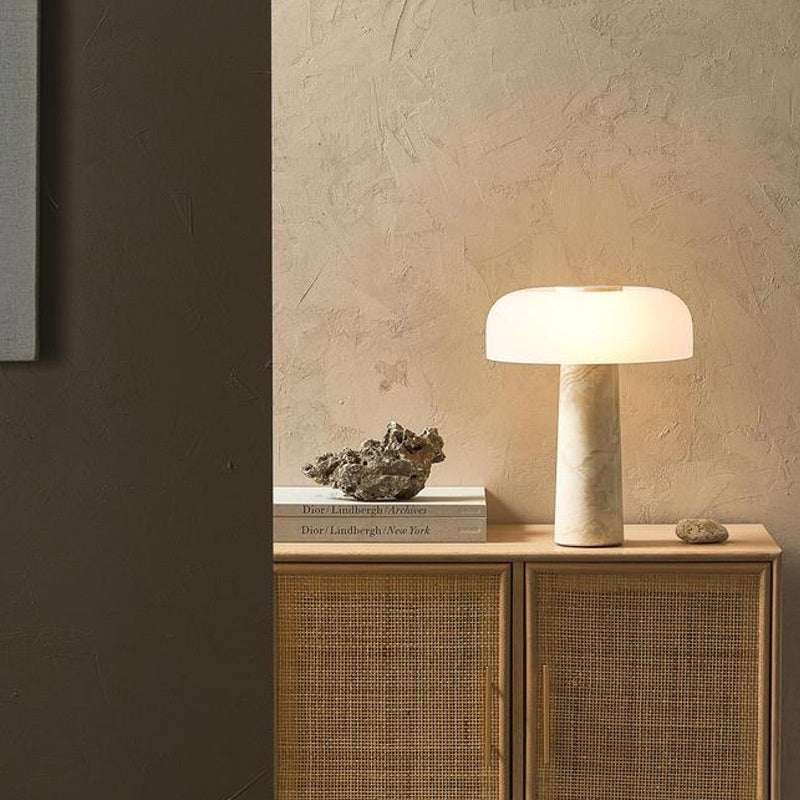 Travertine Mushroom Table lamp