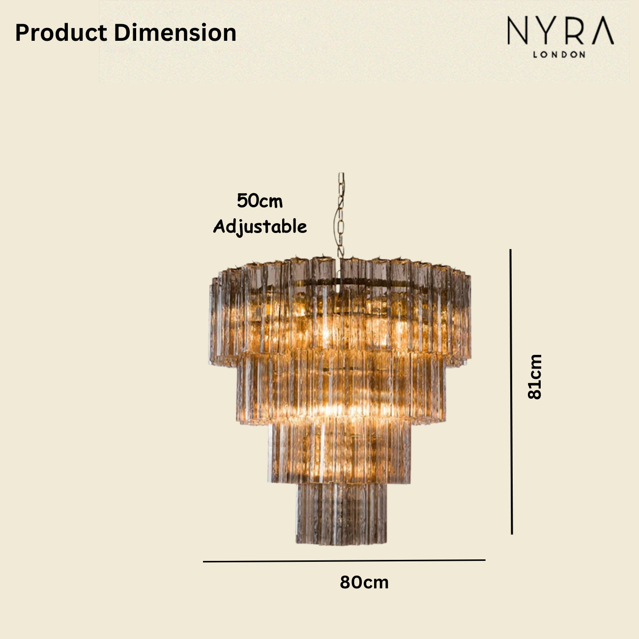 Kosta Smoke Glass Chandelier