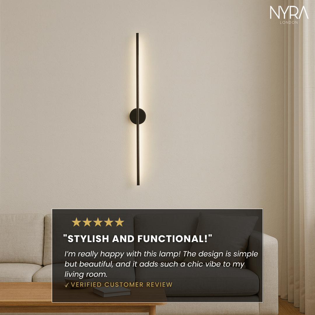 NYRA Black Tube Wall Lamp