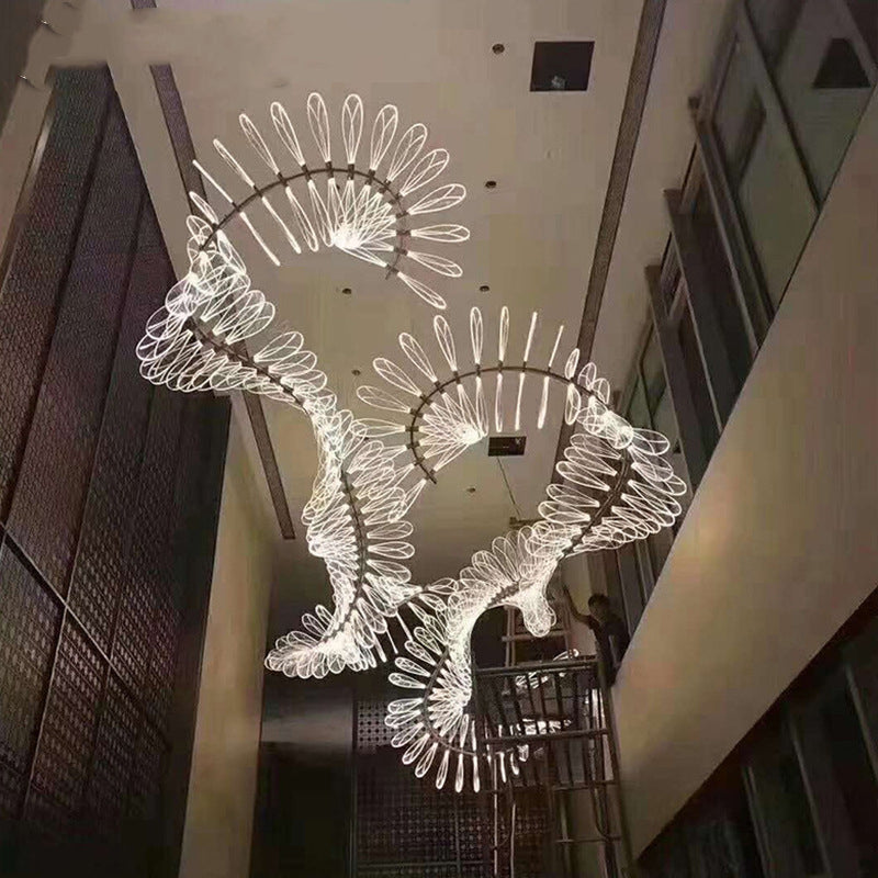 Etherea Acrylic Cube Streamer Chandelier