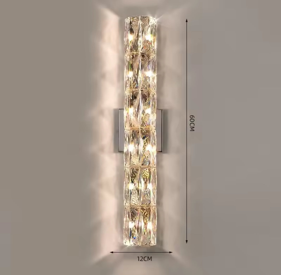 Silver Spark Crystal Wall Lamp