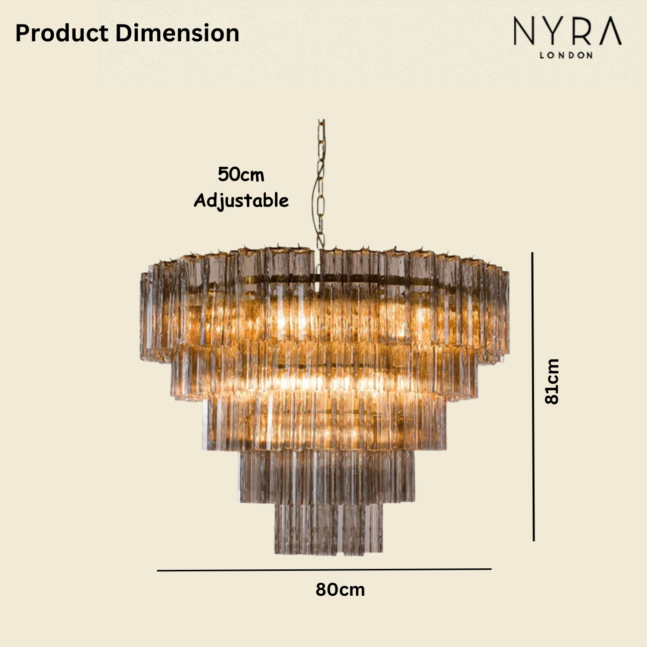 Kosta Smoke Glass Chandelier