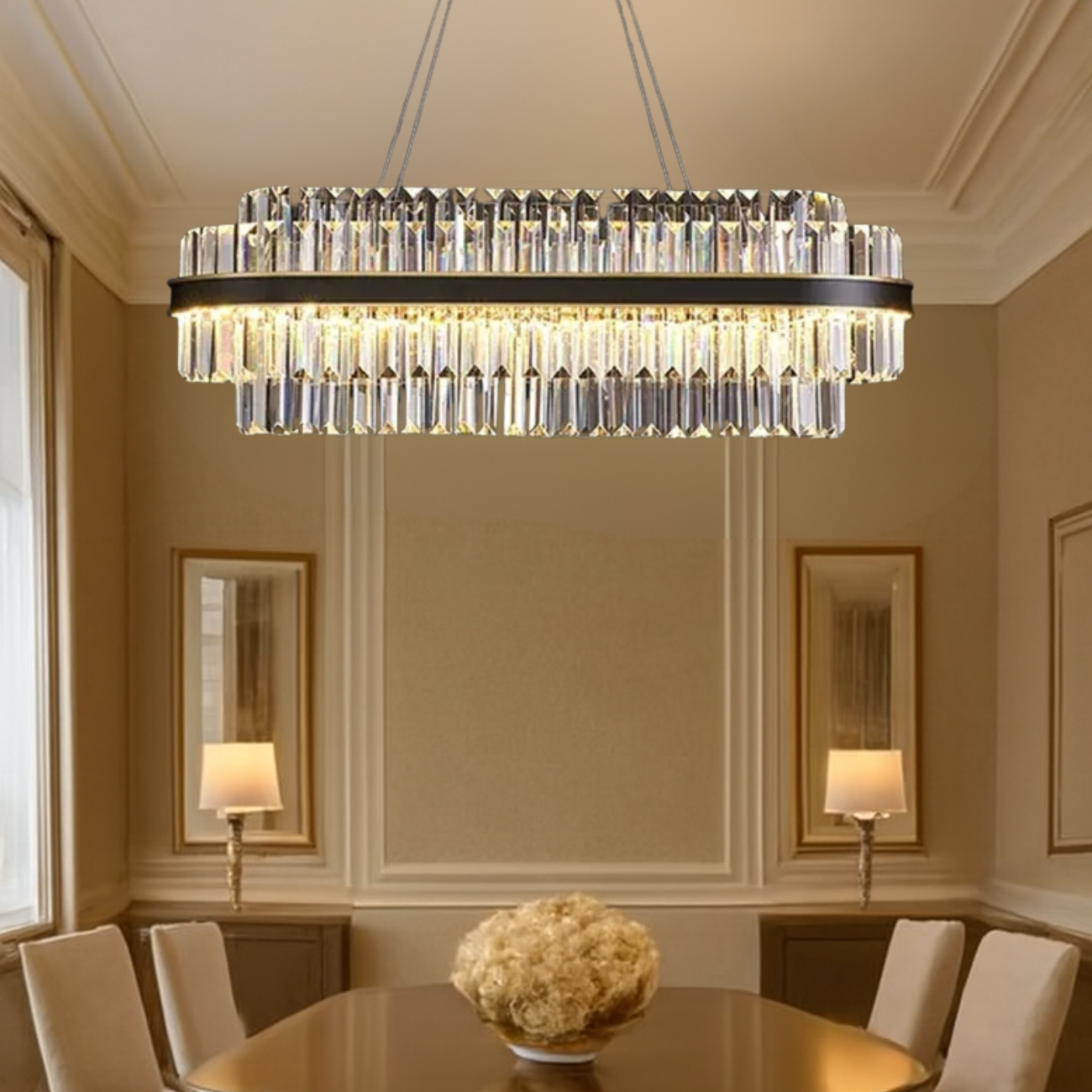 Oryx Rectangle Crystal Chandeliers