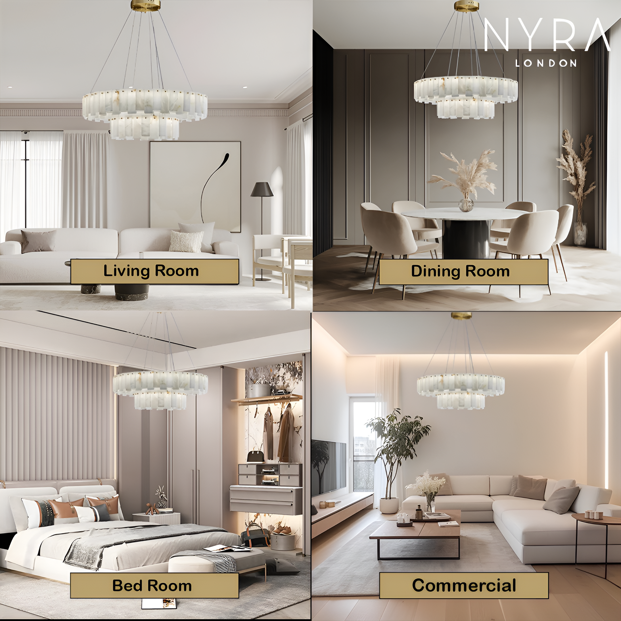 Zadie Marble Alabaster Chandeliers