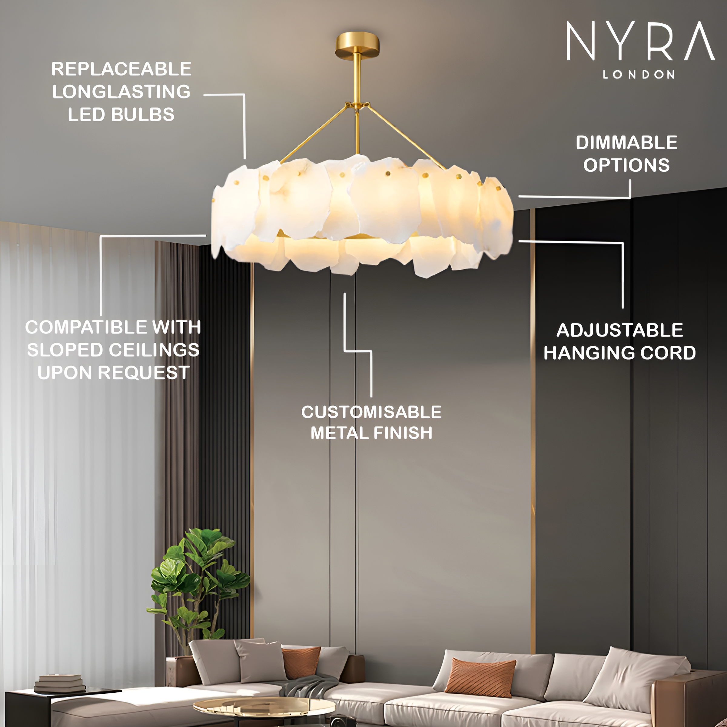 Arabella Marble Ceiling Chandelier