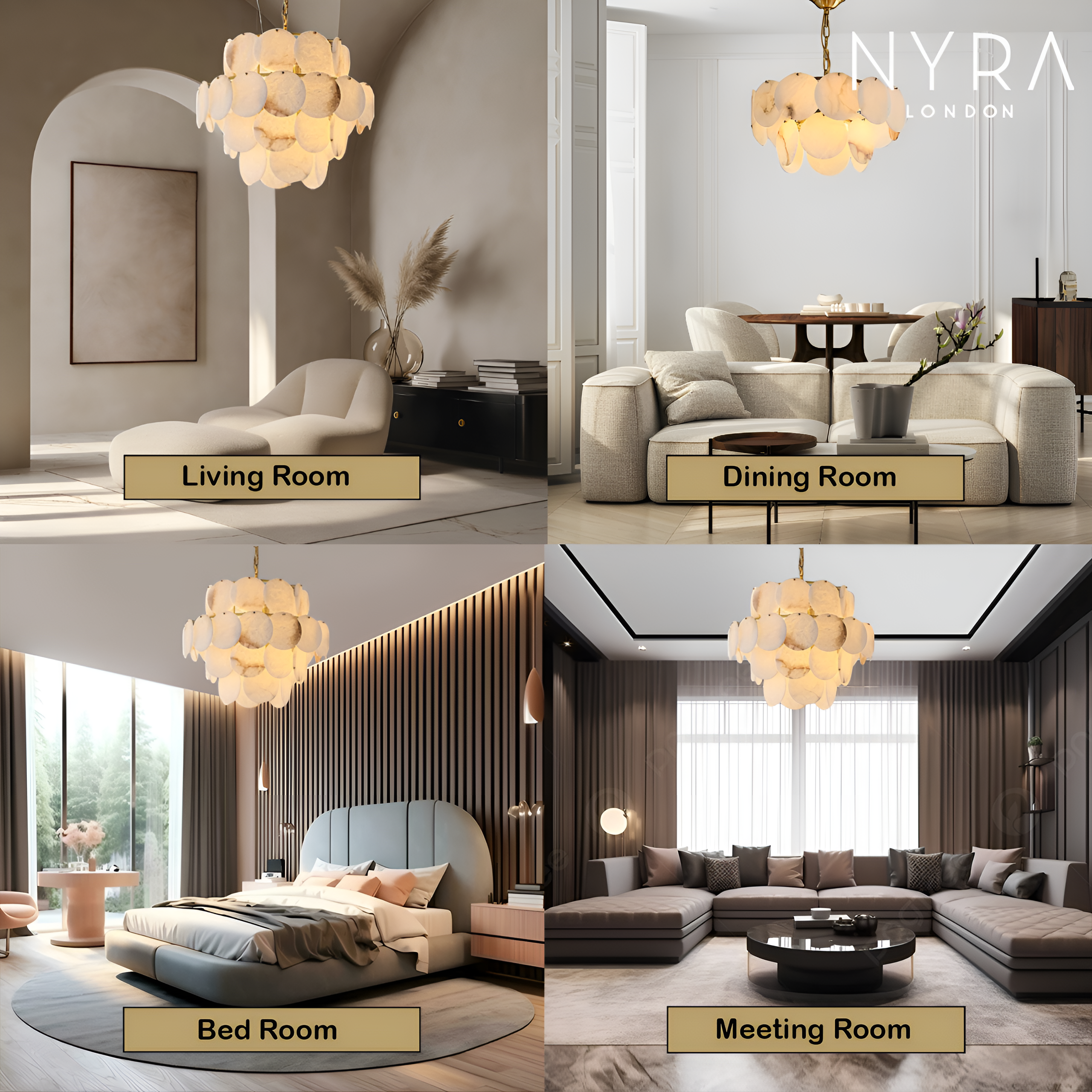 Molly Alabaster Tiered Chandelier