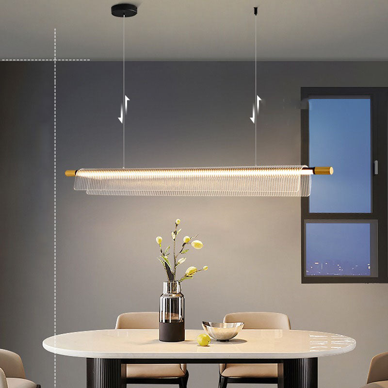 Flareo Acrylic Linear Iron Strip Pendant