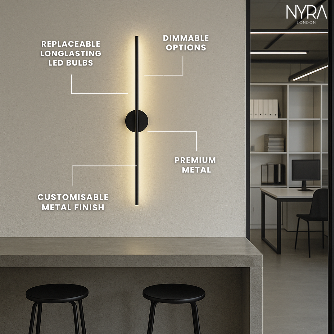 NYRA Black Tube Wall Lamp