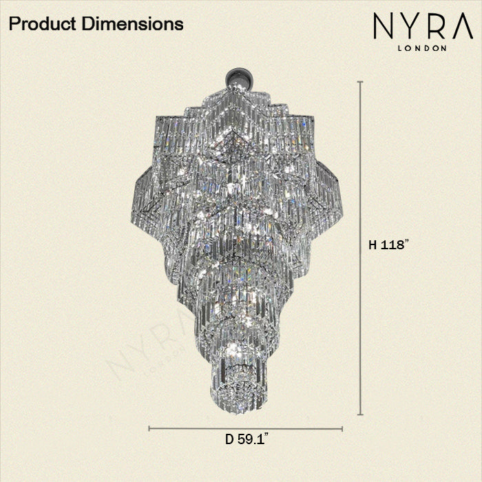 Ethereal Icefall Crystal Chandelier