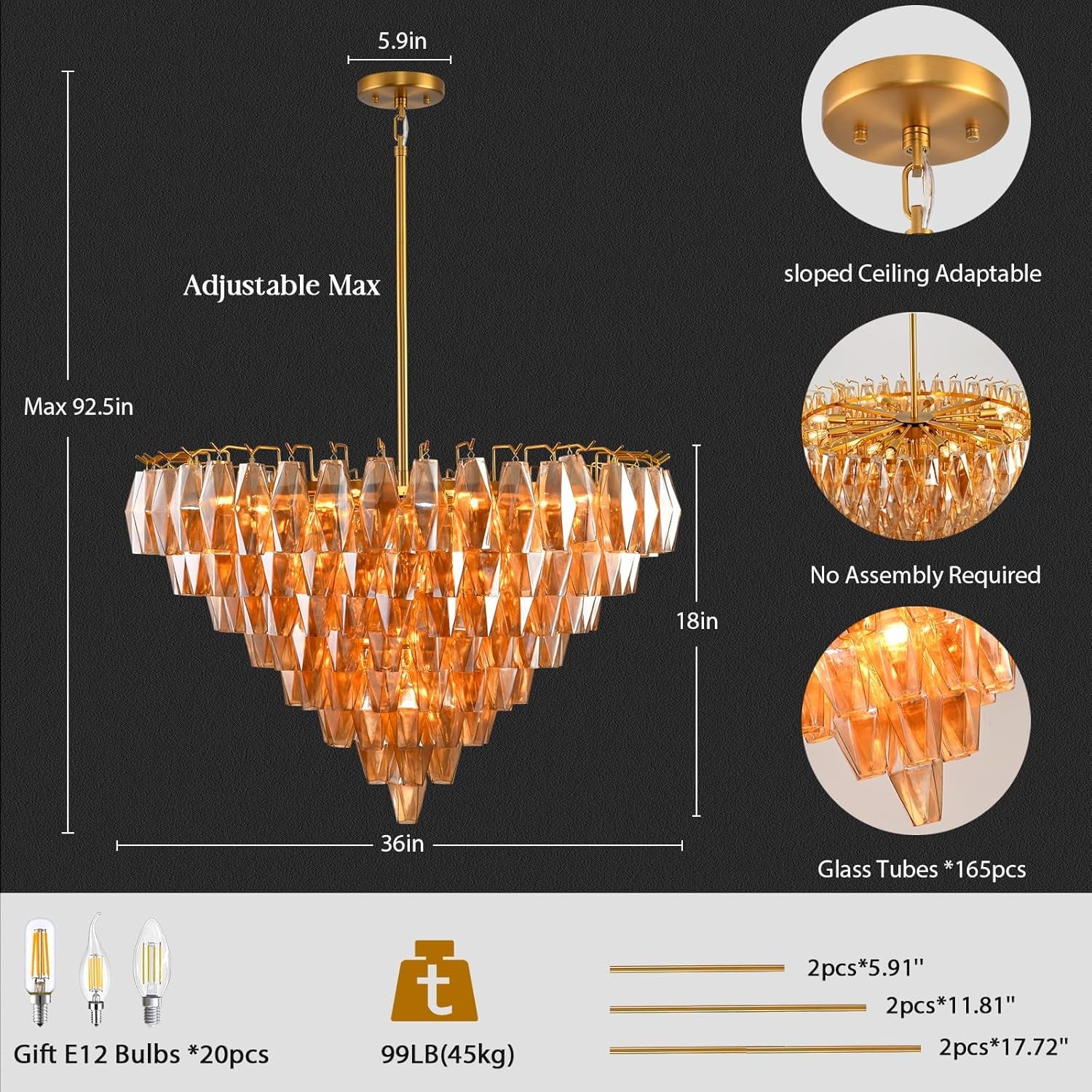 Madelyn Glass Round Chandelier