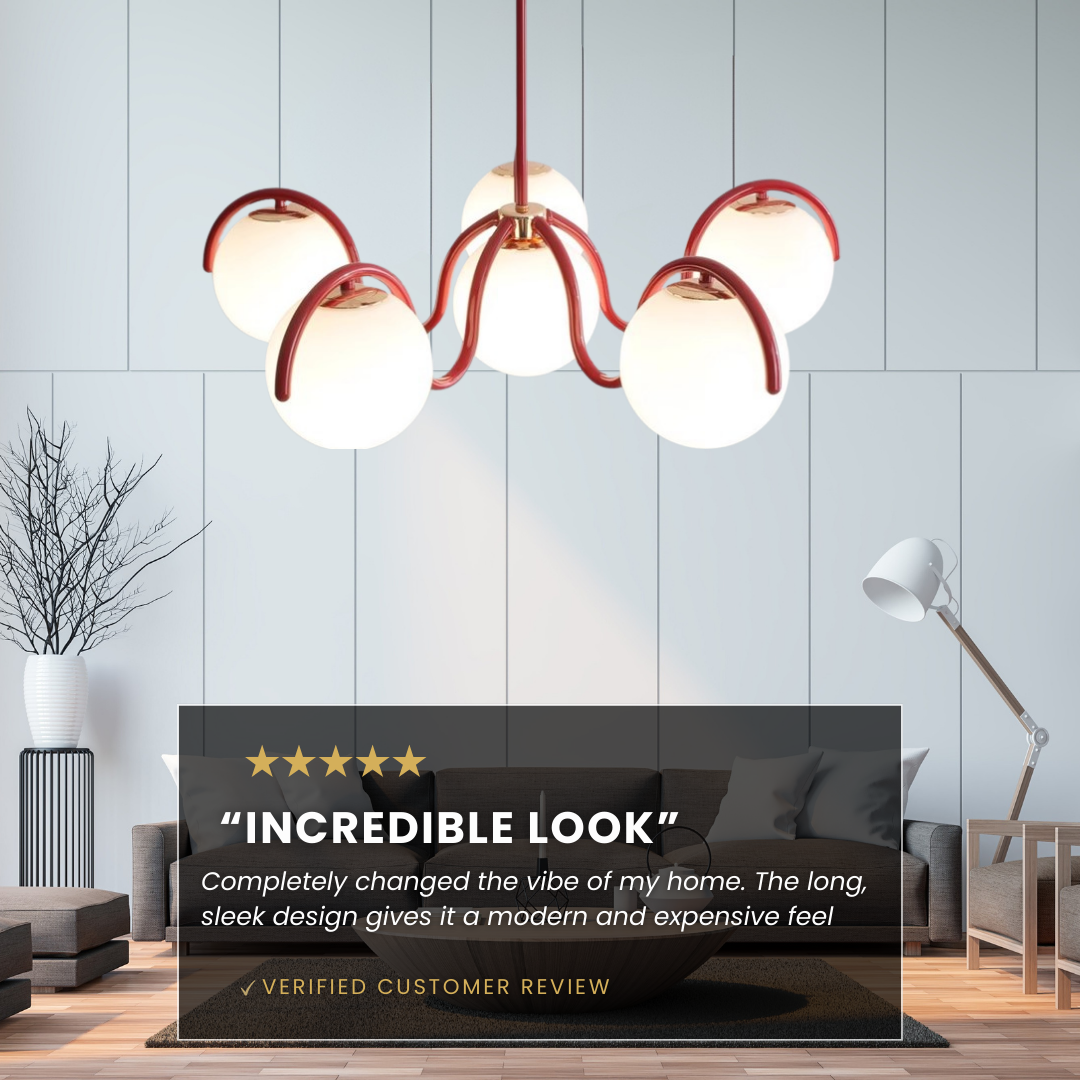 Scarlet Curve Glass Globe Fixture