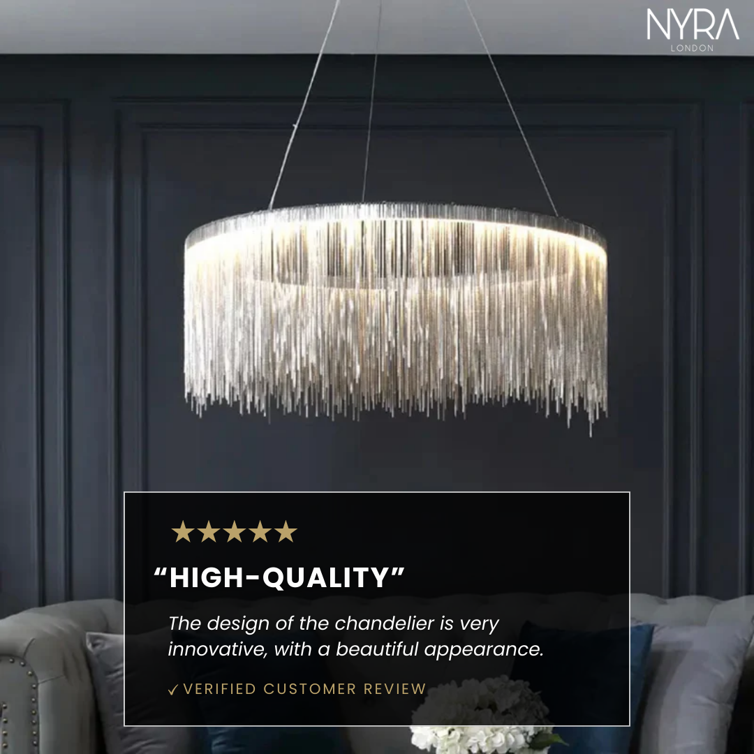 NYRA Round Tassel Chain Chandelier
