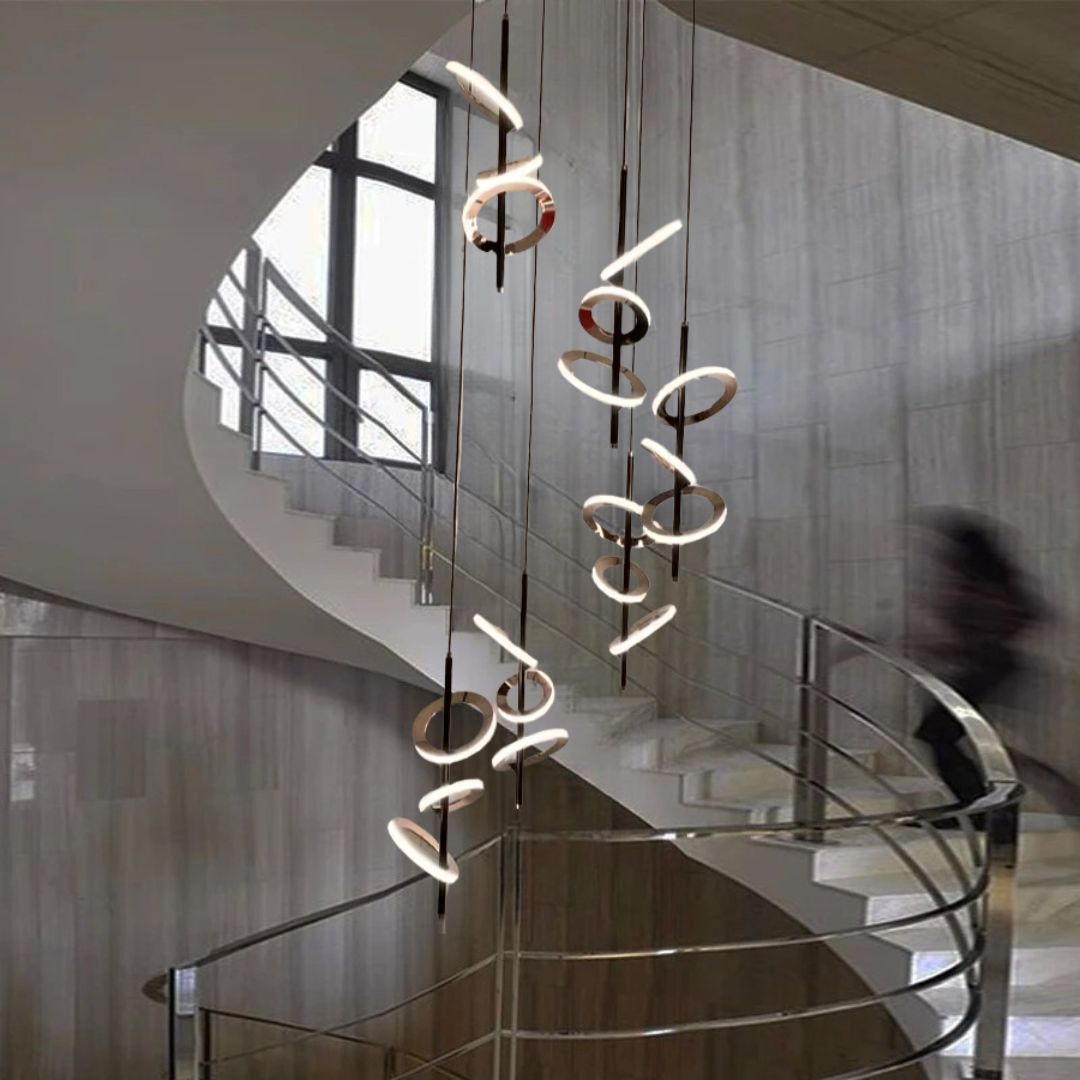 Rayla Ring Staircase Chandeliers