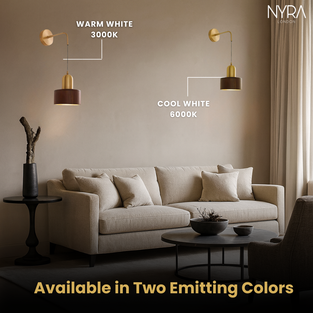 Vintage Ember Wooden Wall Lamp