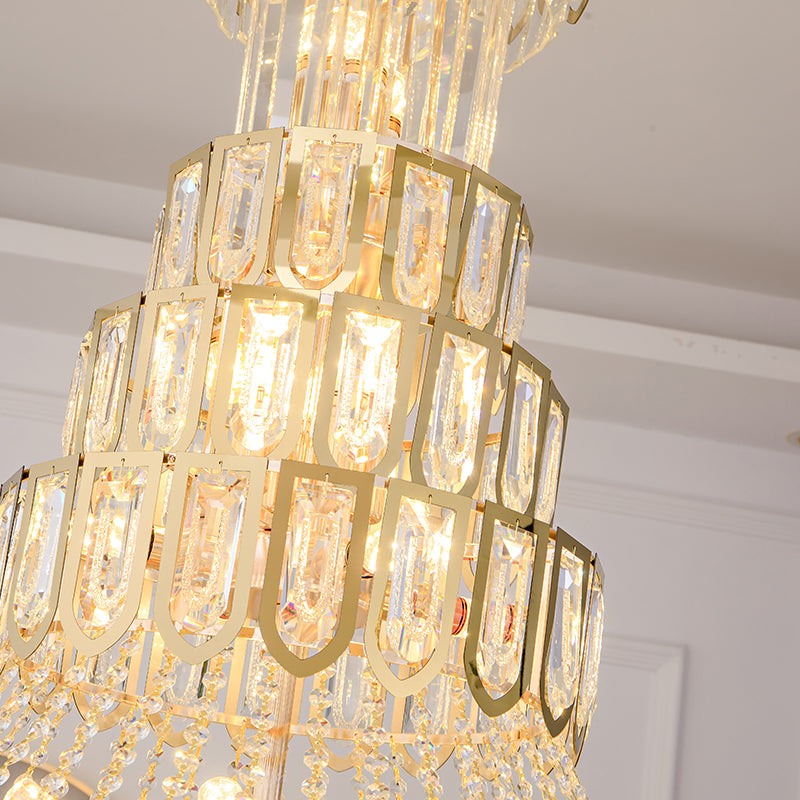 Modern Crystal Tower Chandelier