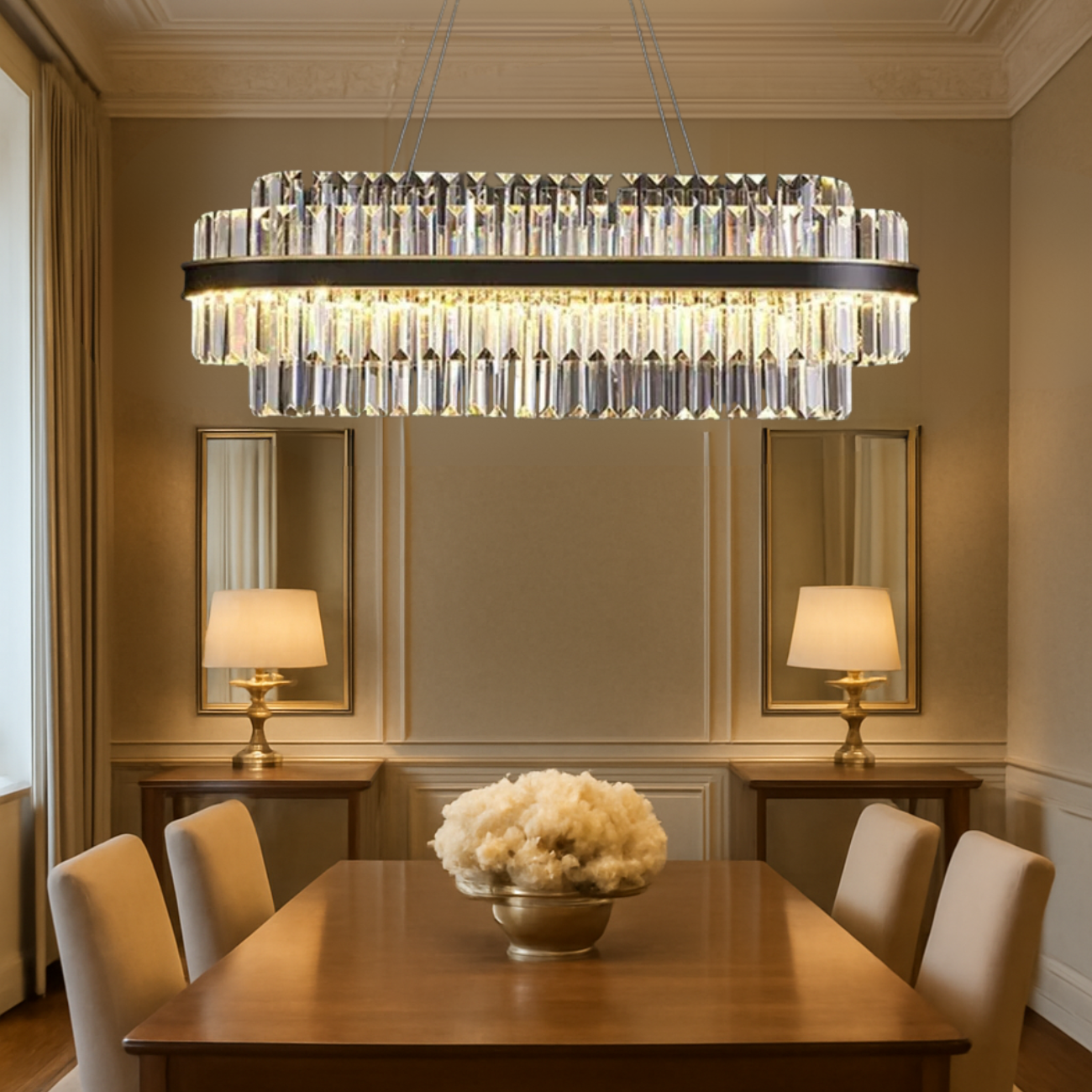 Oryx Rectangle Crystal Chandeliers