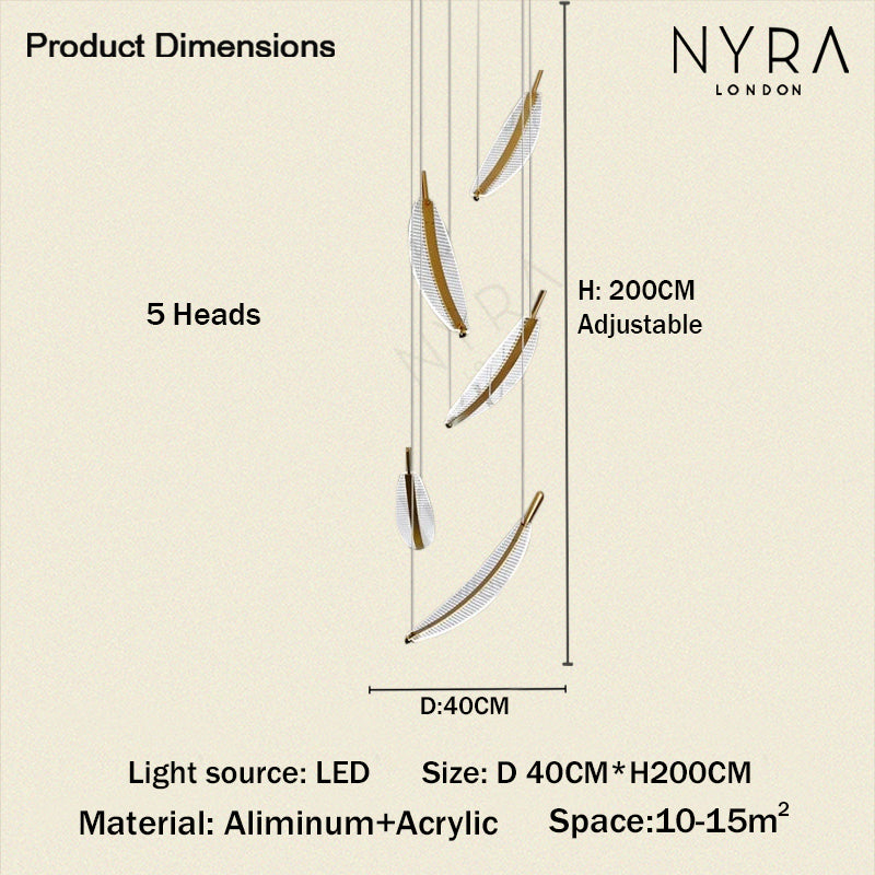 Golden Leaf LED Pendant
