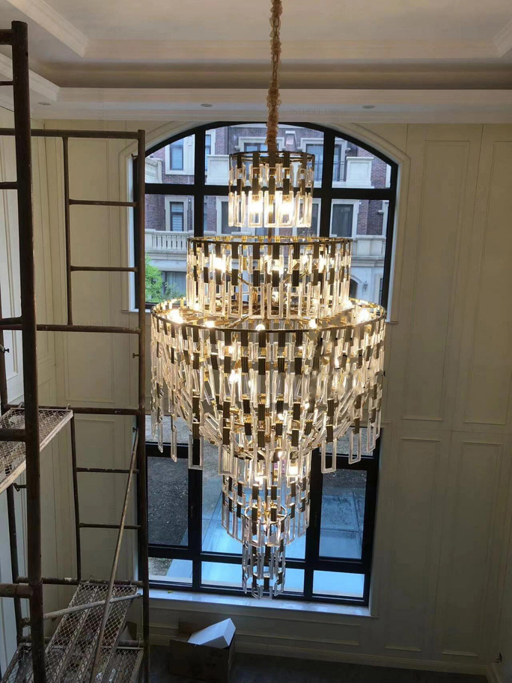 Rovix Multi-tiered Crystal Buckles Chandelier