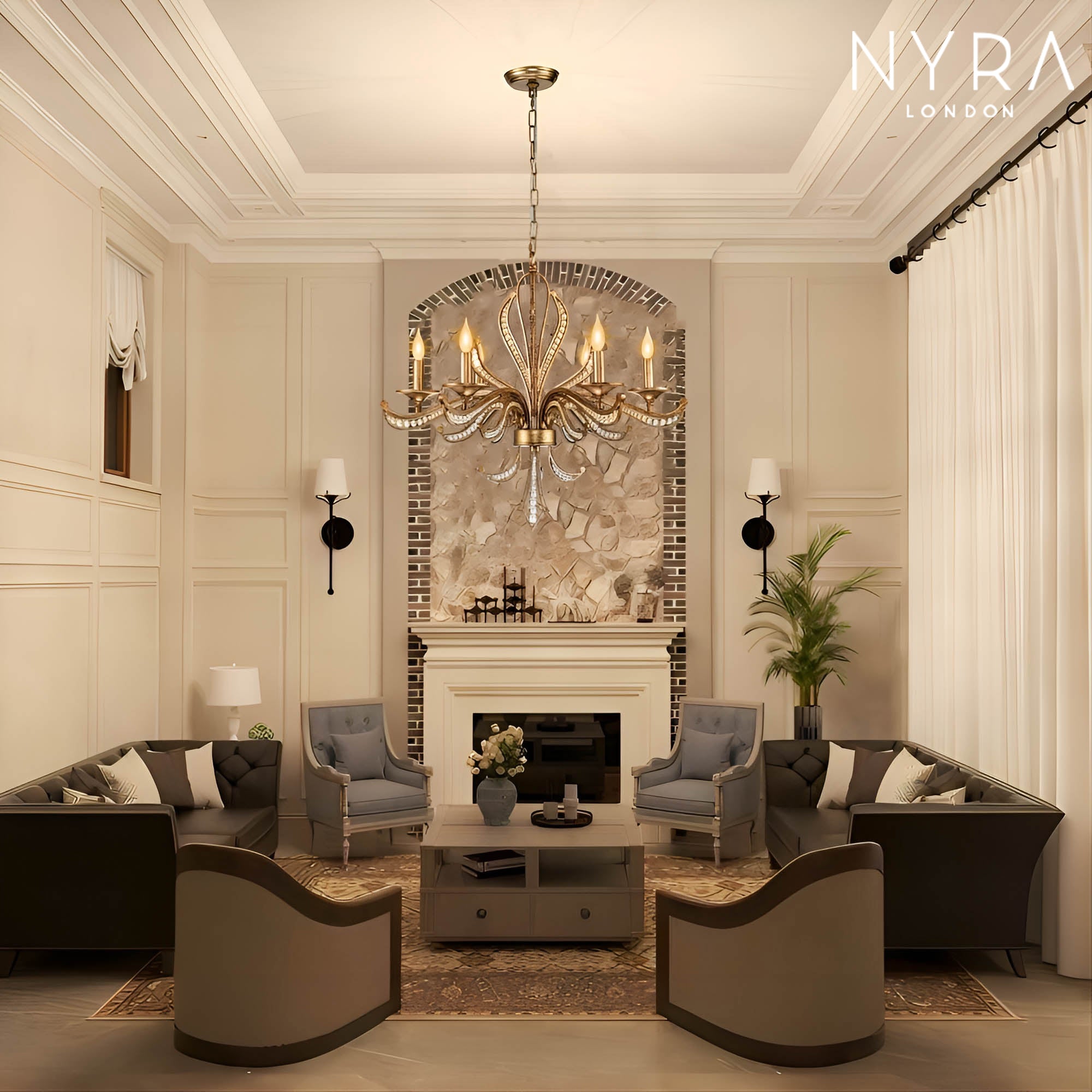 Opulent Bloom Crystal Chandelier