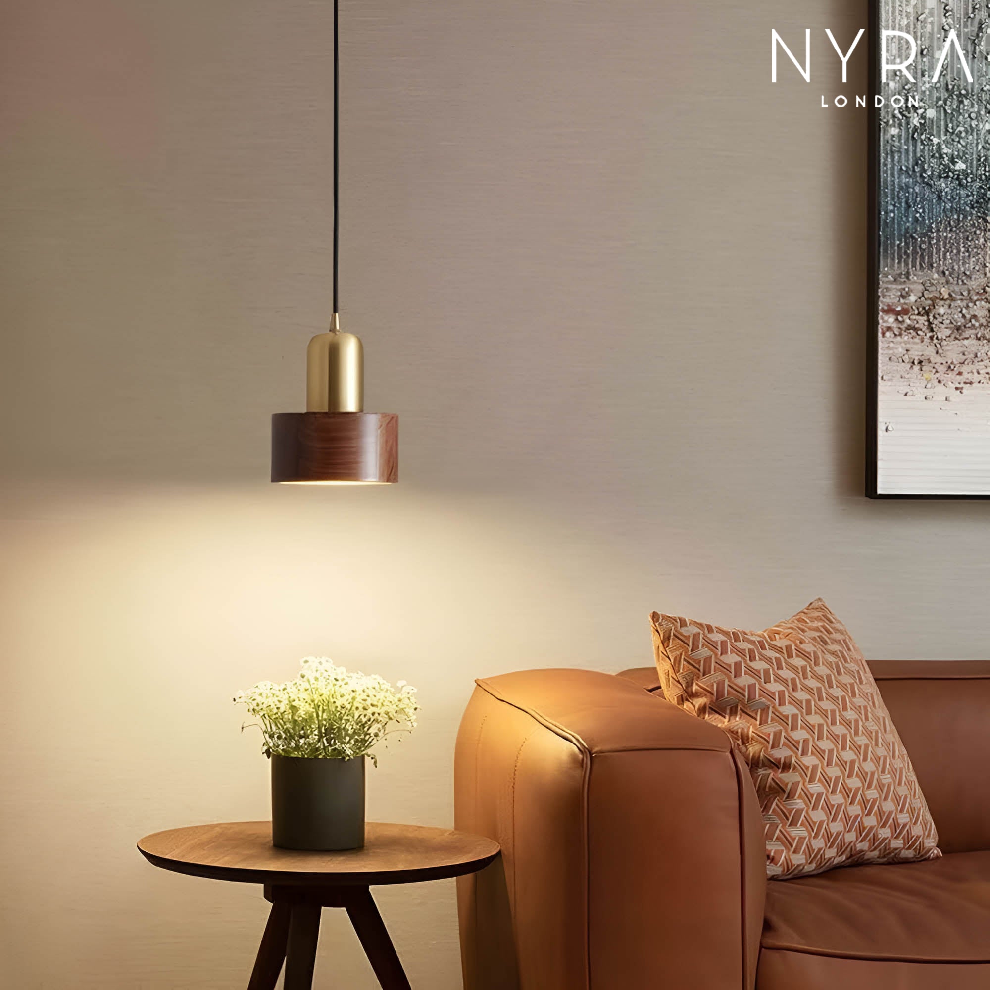 Vintage Ember Wooden Wall Lamp