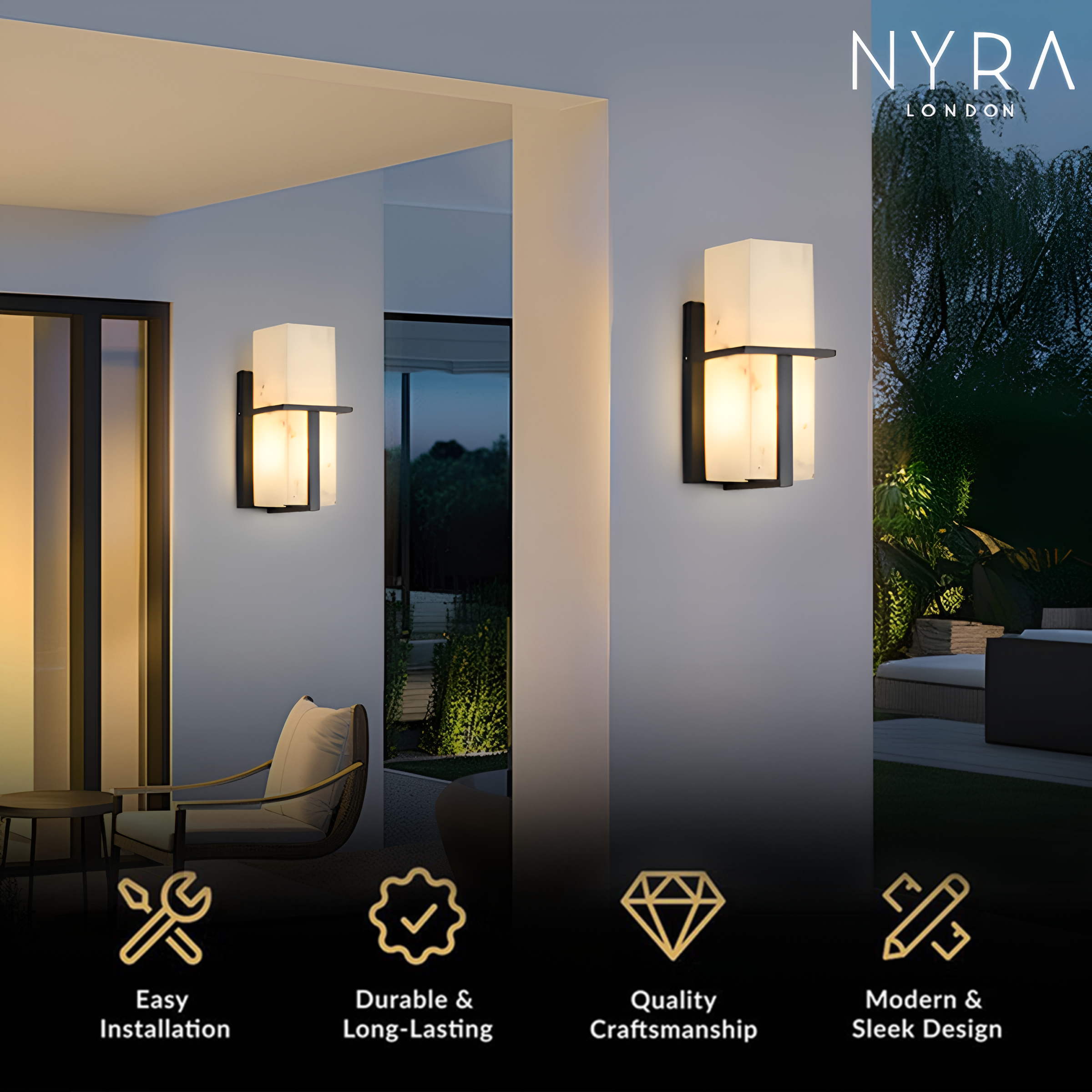 Arlen Outdoor Marble Wall Light