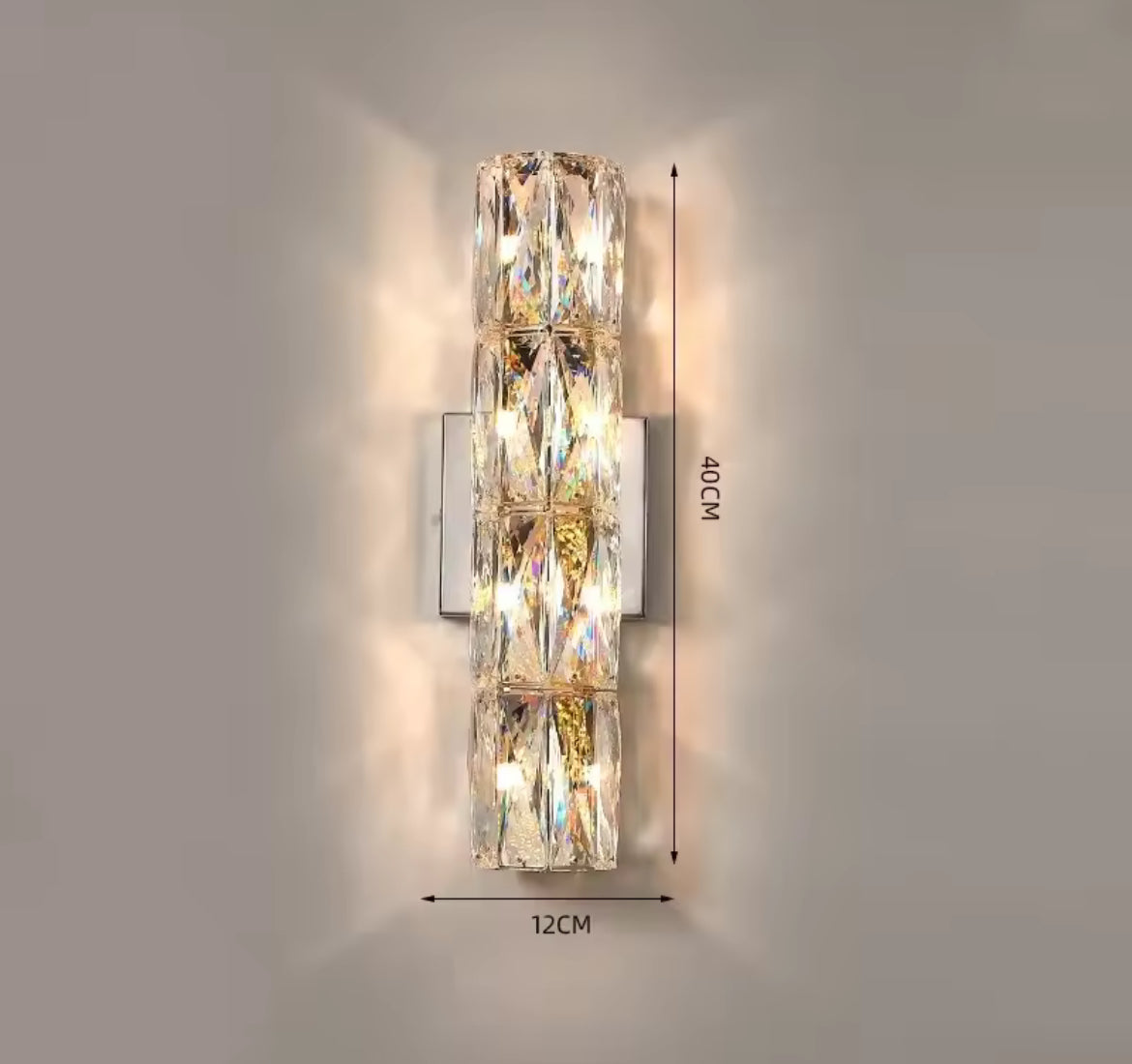 Silver Spark Crystal Wall Lamp