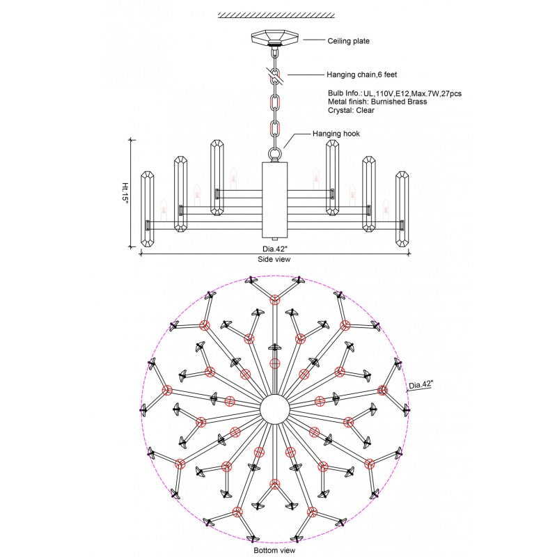 Blume Crystal Chandelier