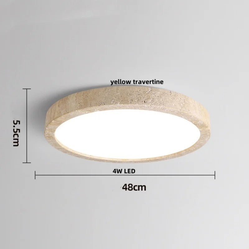 Ellipse Stone Travertine Ceiling Lights