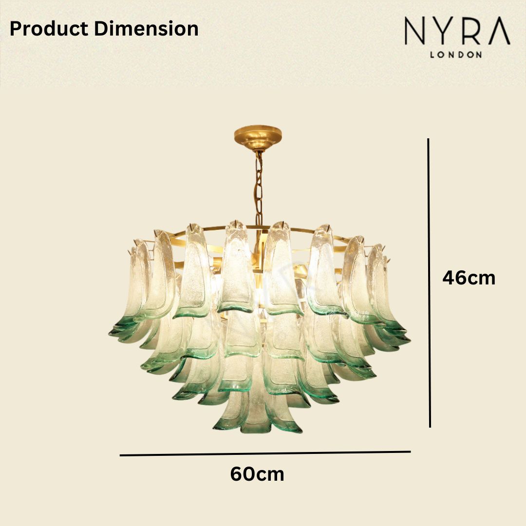 Zealite Green Crystal Leaf Chandelier