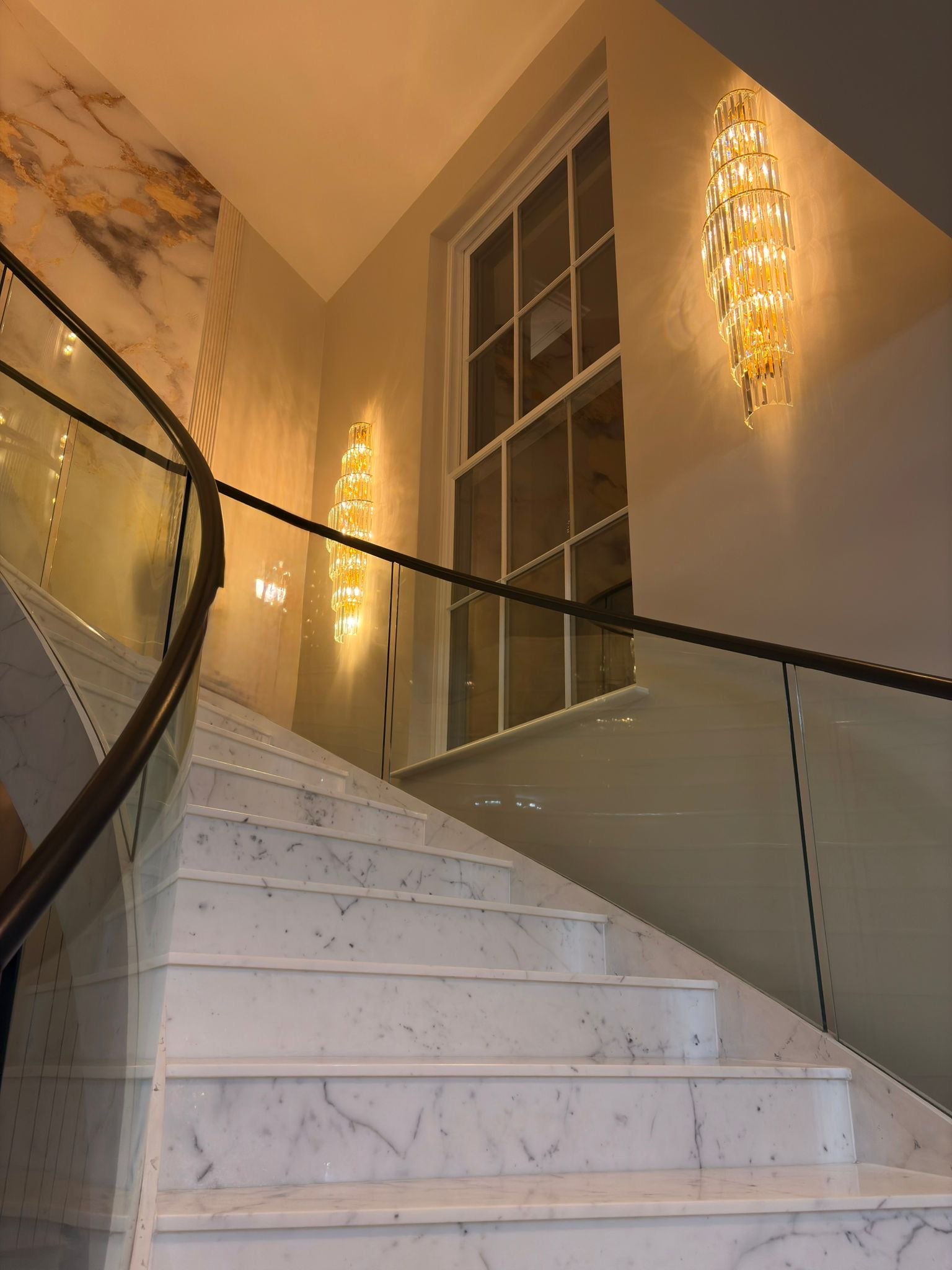 Opulent Pillar Crystal Wall Lamp