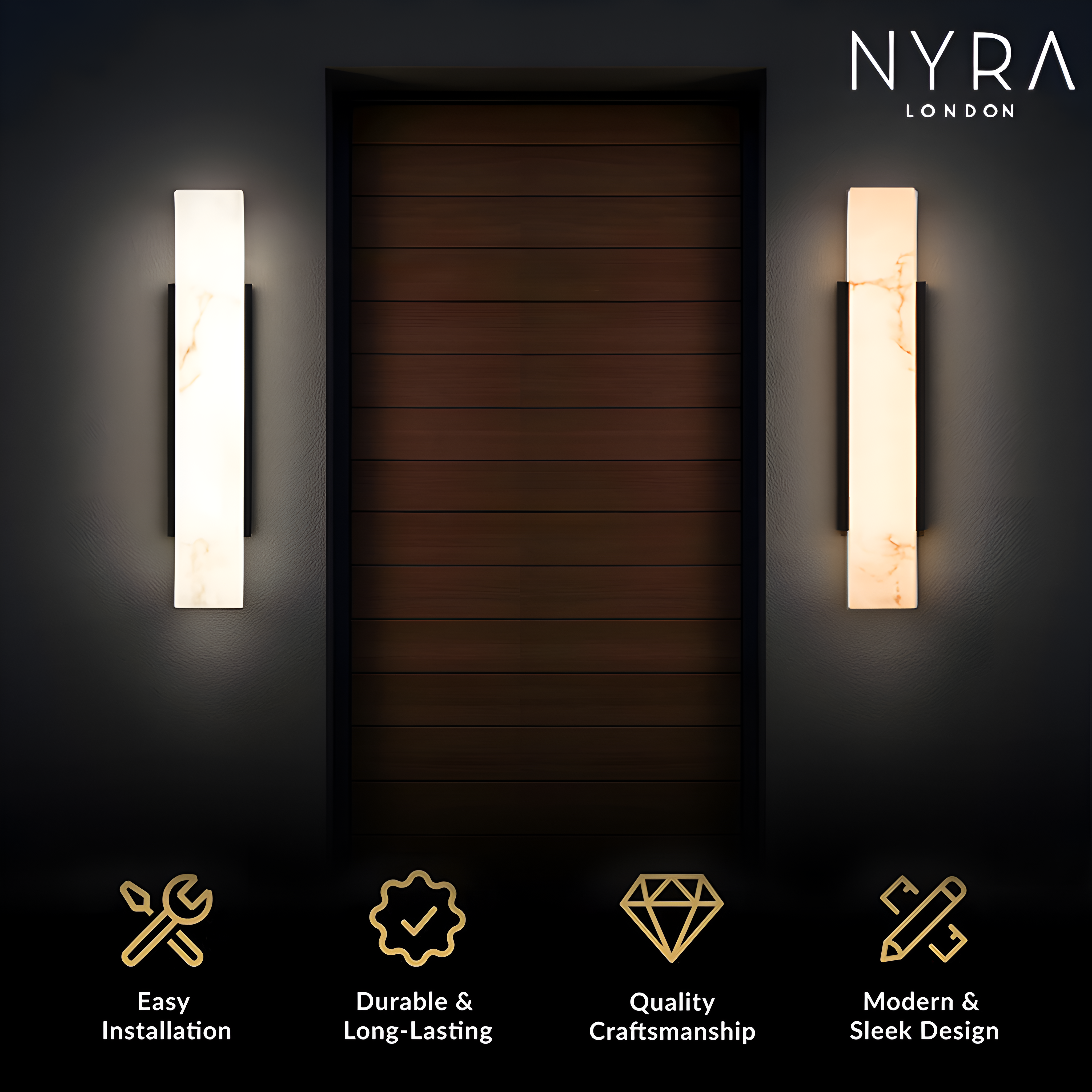 Zoya Outdoor Marble Wall Light