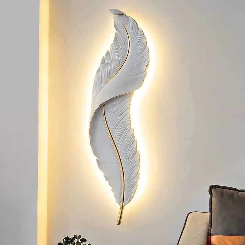 Nordic LED Feather Wall Lamp
