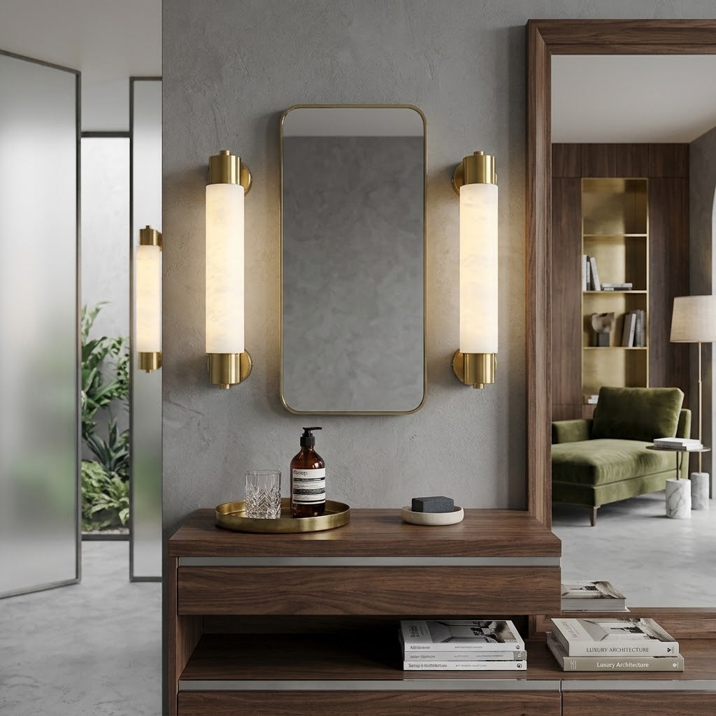 Alvessa Tube Alabaster Wall Lamp