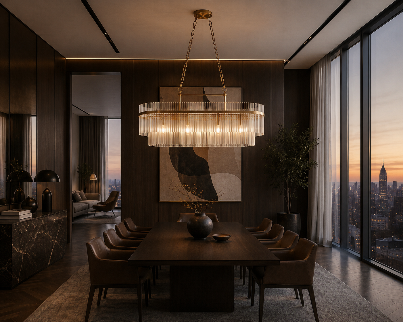 Astralis Rectangular Tube Chandelier