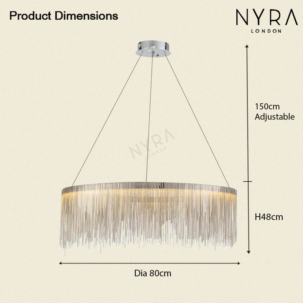 NYRA Round Tassel Chain Chandelier