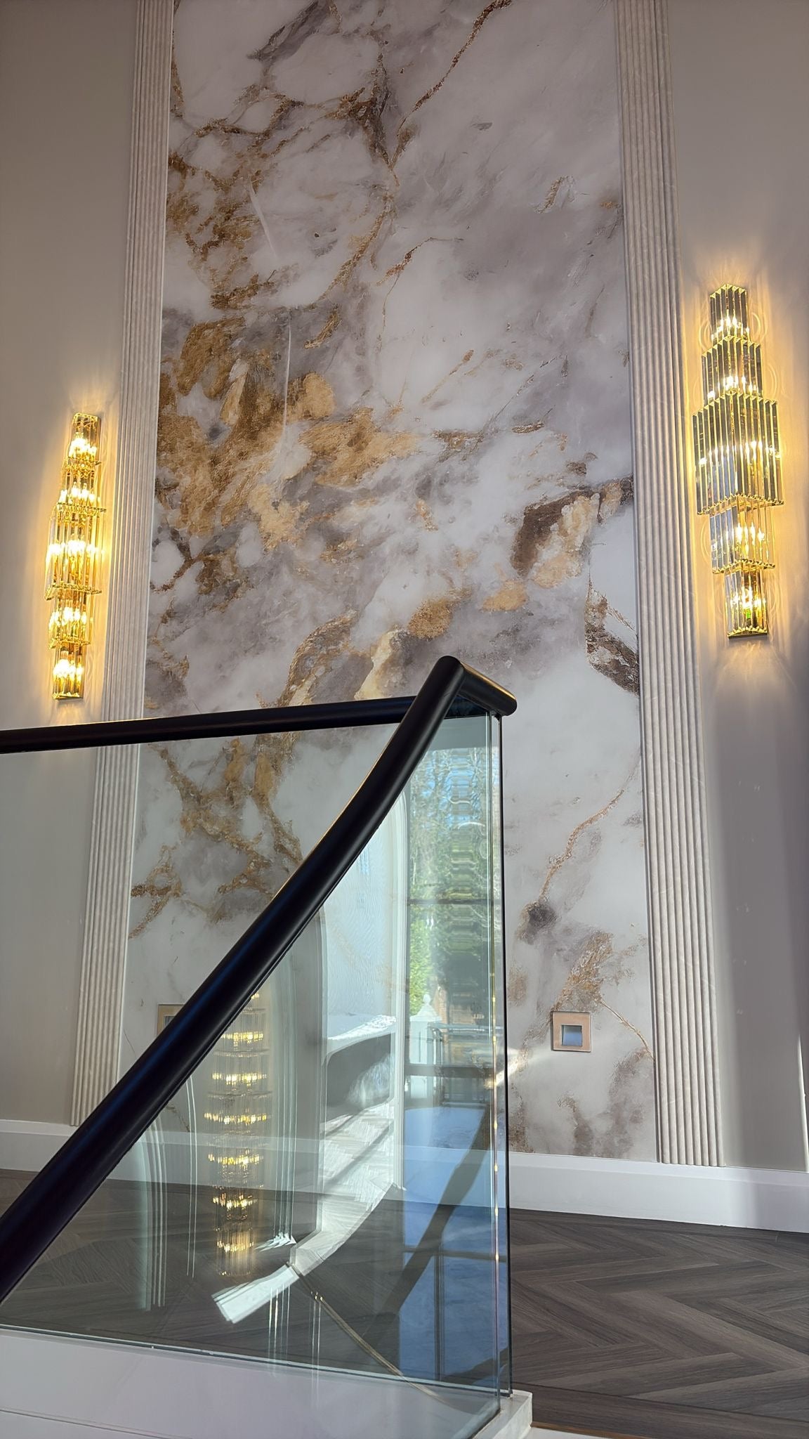 Opulent Pillar Crystal Wall Lamp