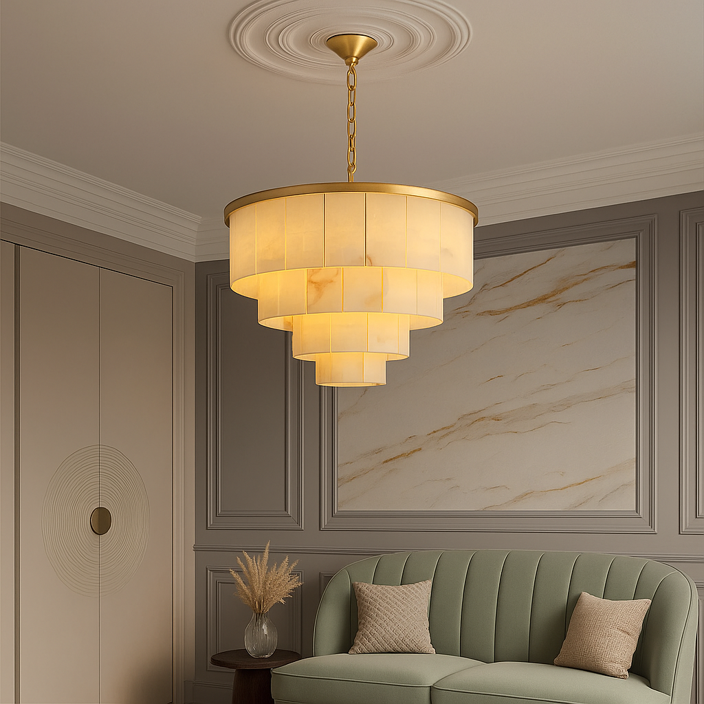 Golden Horizon Marble Chandeliers