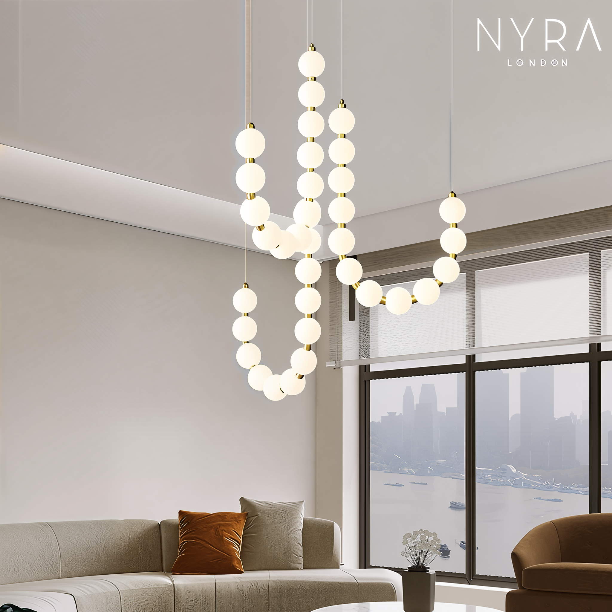 Vera Pearl Spiral Chandelier