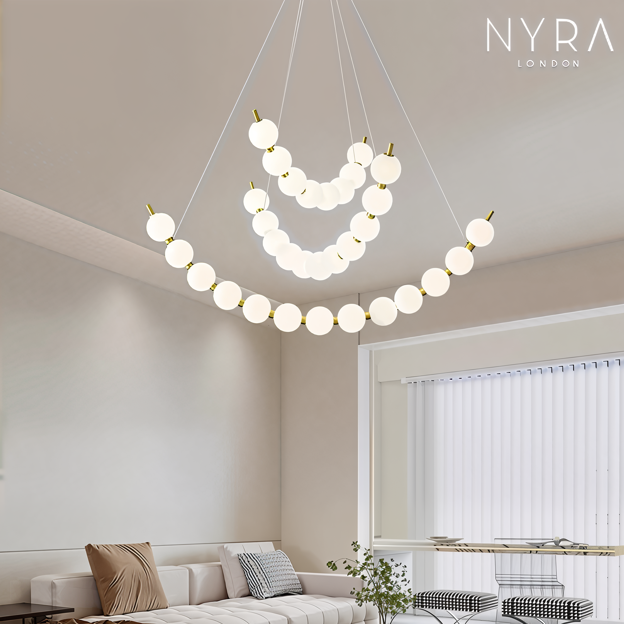 Vera Pearl Spiral Chandelier