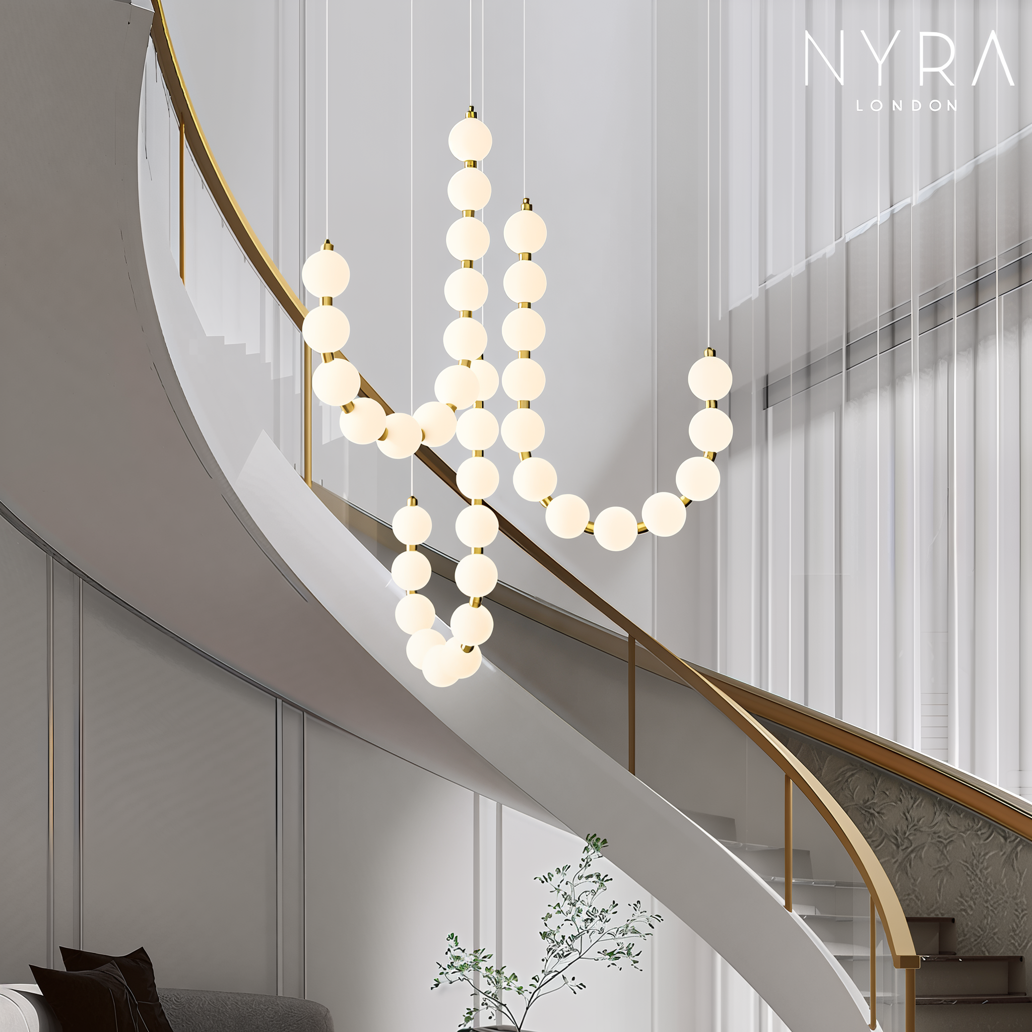 Vera Pearl Spiral Chandelier
